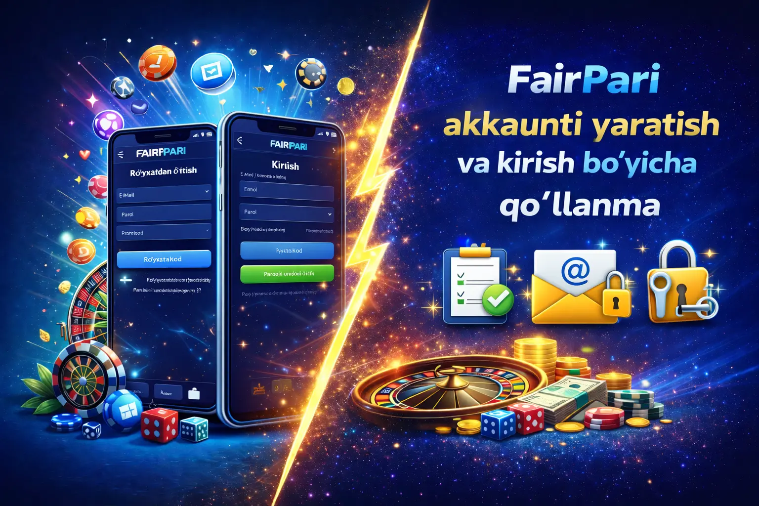 Kazino akkaunti yaratish va kirish bo‘yicha qo‘llanma